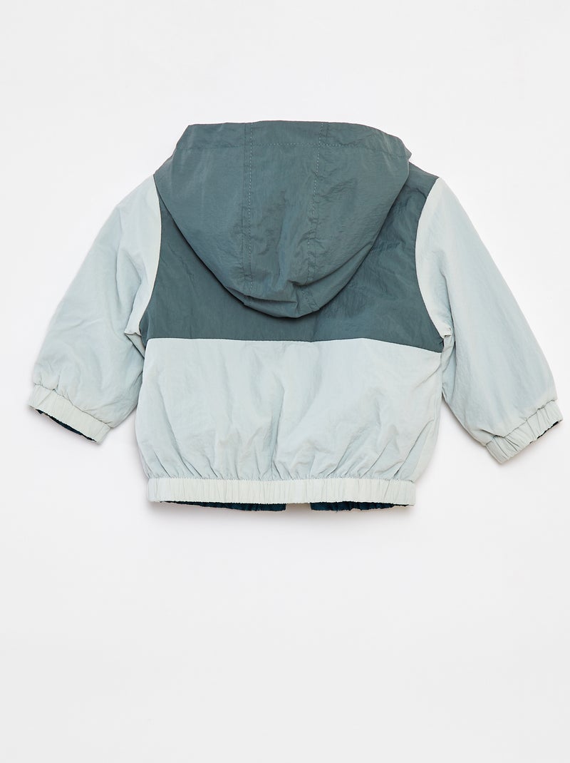 Cortavientos reversible con capucha VERDE - Kiabi