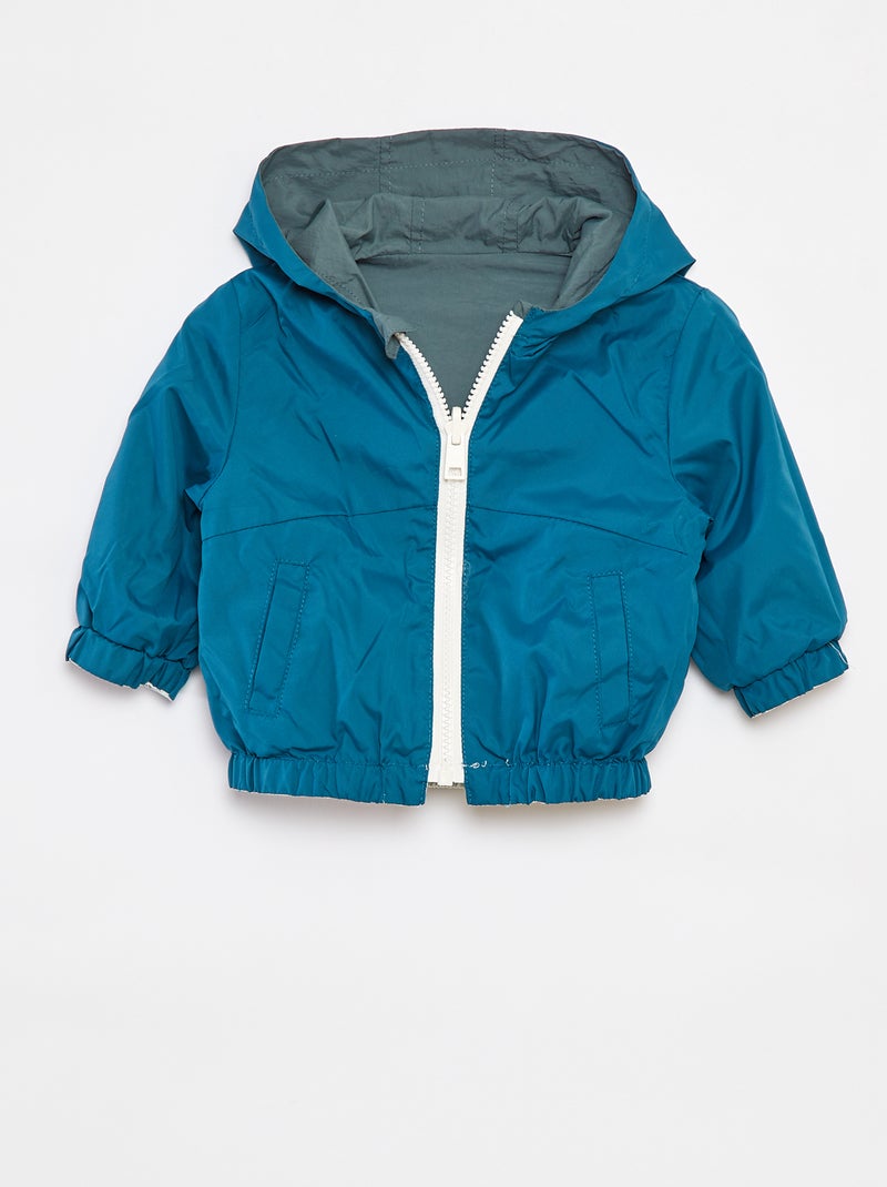 Cortavientos reversible con capucha VERDE - Kiabi