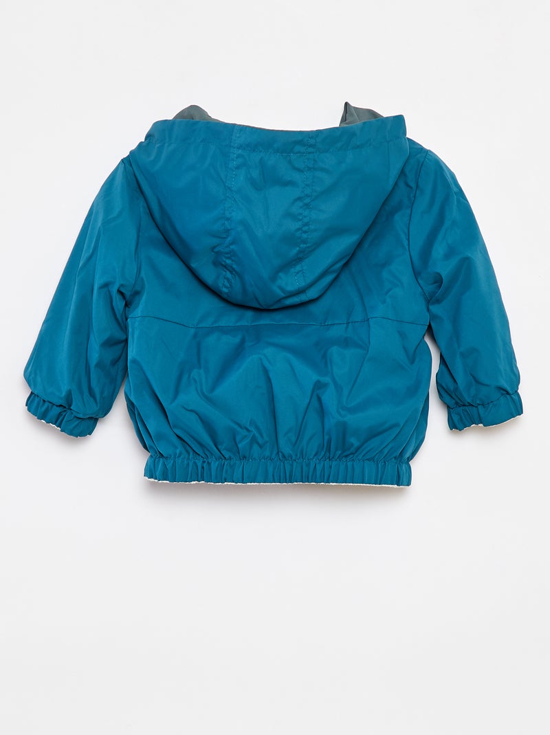 Cortavientos reversible con capucha VERDE - Kiabi