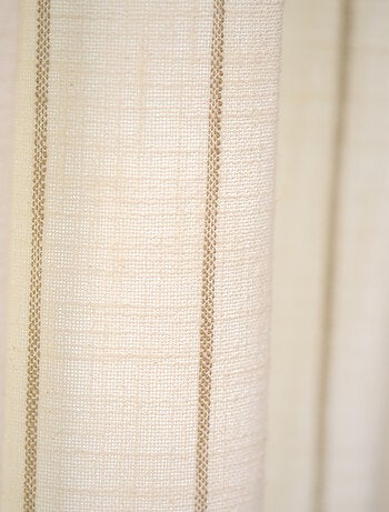 Cortina 100% algodón a rayas beige LOURMARIN
