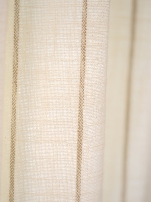 Cortina 100% algodón a rayas beige LOURMARIN - Kiabi