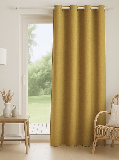 Cortina 100% opaca con revestimiento efecto lino - Kiabi