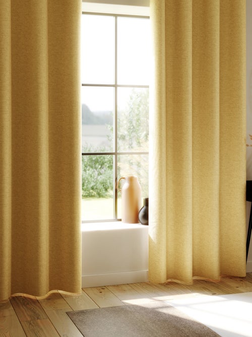 Cortina 100% opaca con revestimiento efecto lino - Kiabi