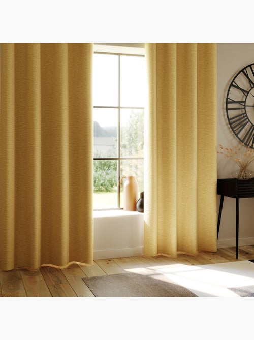 Cortina 100% opaca con revestimiento efecto lino - Kiabi