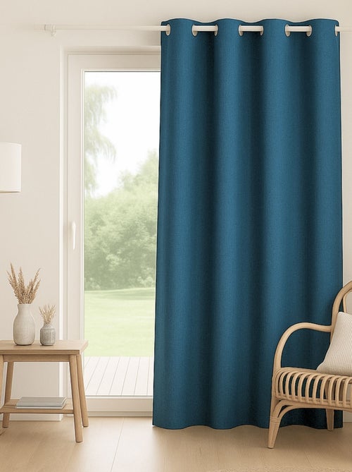 Cortina 100% opaca con revestimiento efecto lino - Kiabi