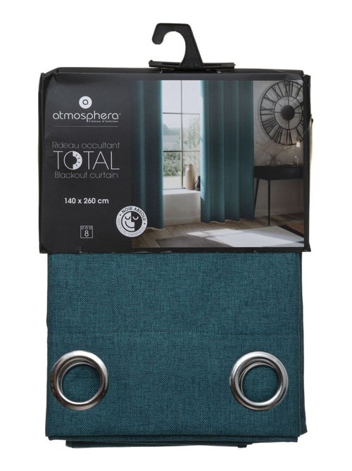 Cortina 100% opaca con revestimiento efecto lino - Kiabi