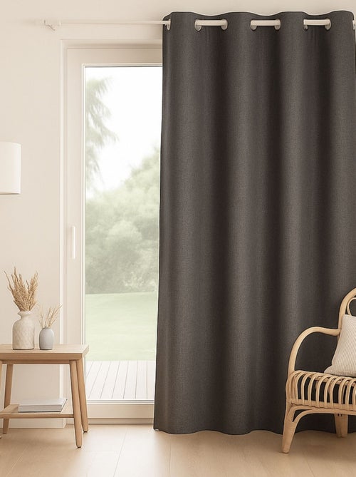 Cortina 100% opaca con revestimiento efecto lino - Kiabi