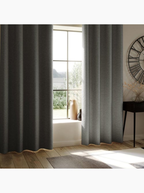 Cortina 100% opaca con revestimiento efecto lino - Kiabi