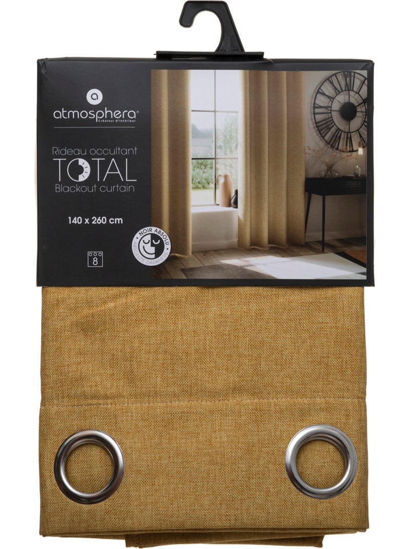 Cortina 100% opaca con revestimiento efecto lino Lino - Kiabi