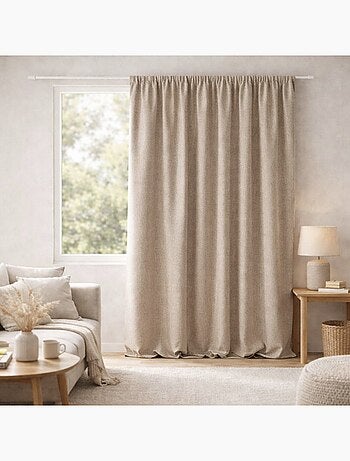 Cortina 100% opaca de doble cara con cinta fruncidora