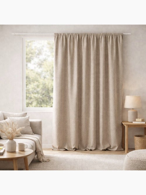 Cortina 100% opaca de doble cara con fruncidos - Kiabi