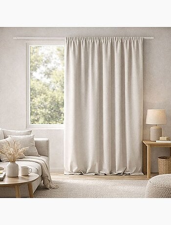 Cortina 100% opaca de doble cara con fruncidos