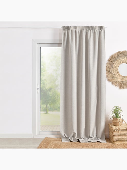 Cortina 100% opaca de doble cara con fruncidos - Kiabi