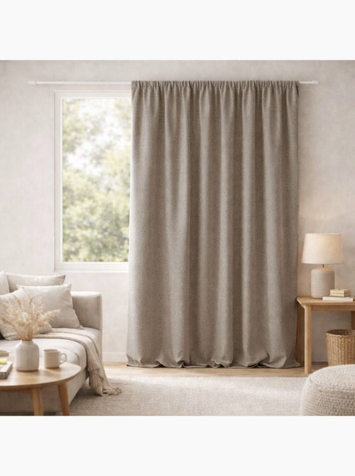 Cortina 100% opaca de doble cara con fruncidos - Kiabi