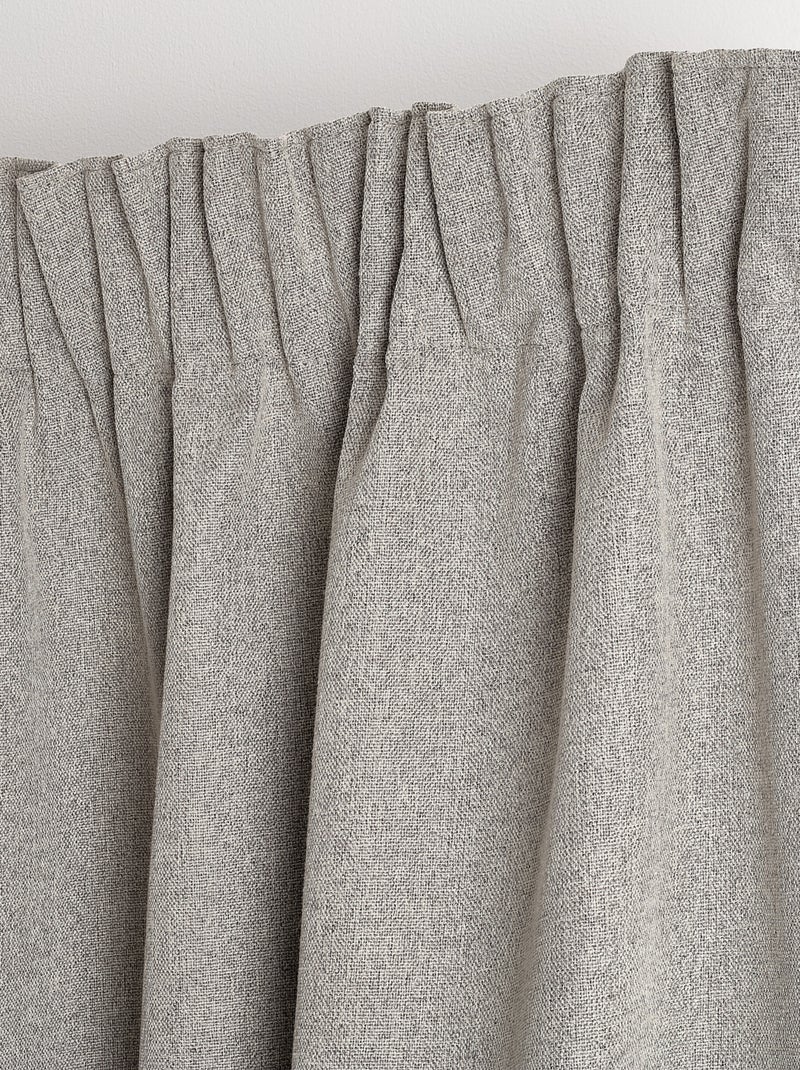 Cortina 100% opaca de doble cara con fruncidos Taupe - Kiabi