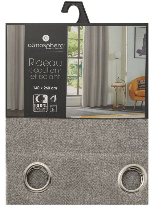 Cortina aislante blackout gris 140x260cm - Kiabi Cortina aislante blackout gris 140x260cm - Kiabi