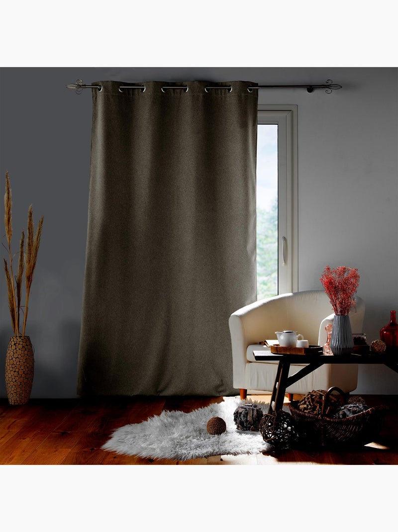 Cortina aislante con forro polar Madera natural - Kiabi