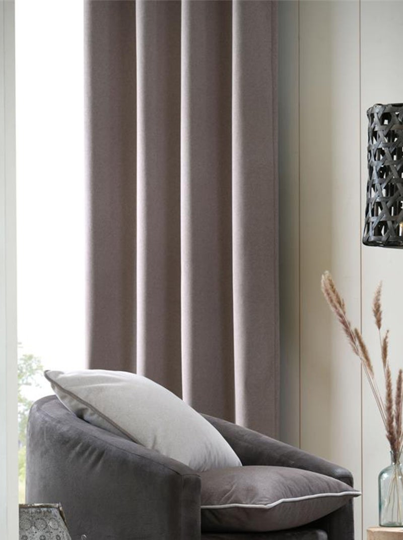Cortina aislante con ojales para un interior confortable y elegante Madera natural - Kiabi