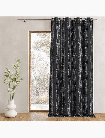 Cortina aislante en jacquard con estampado de raíces