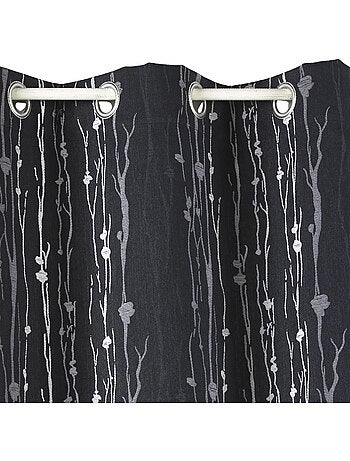Cortina aislante en jacquard con estampado de raíces