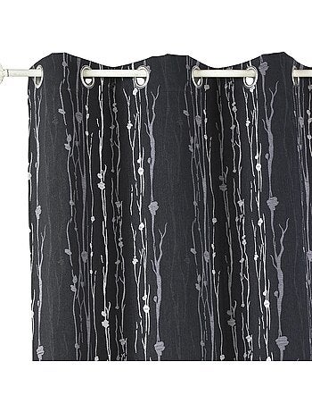 Cortina aislante en jacquard con estampado de raíces