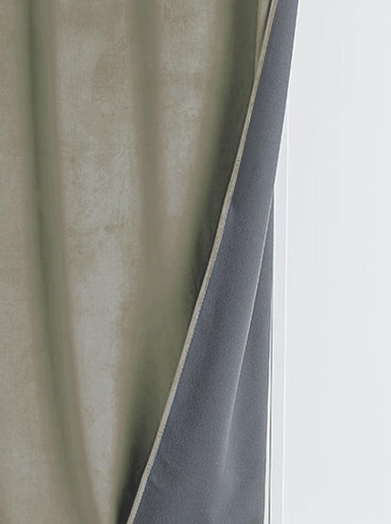 Cortina aislante y opaca de terciopelo con forro polar Beige - Kiabi