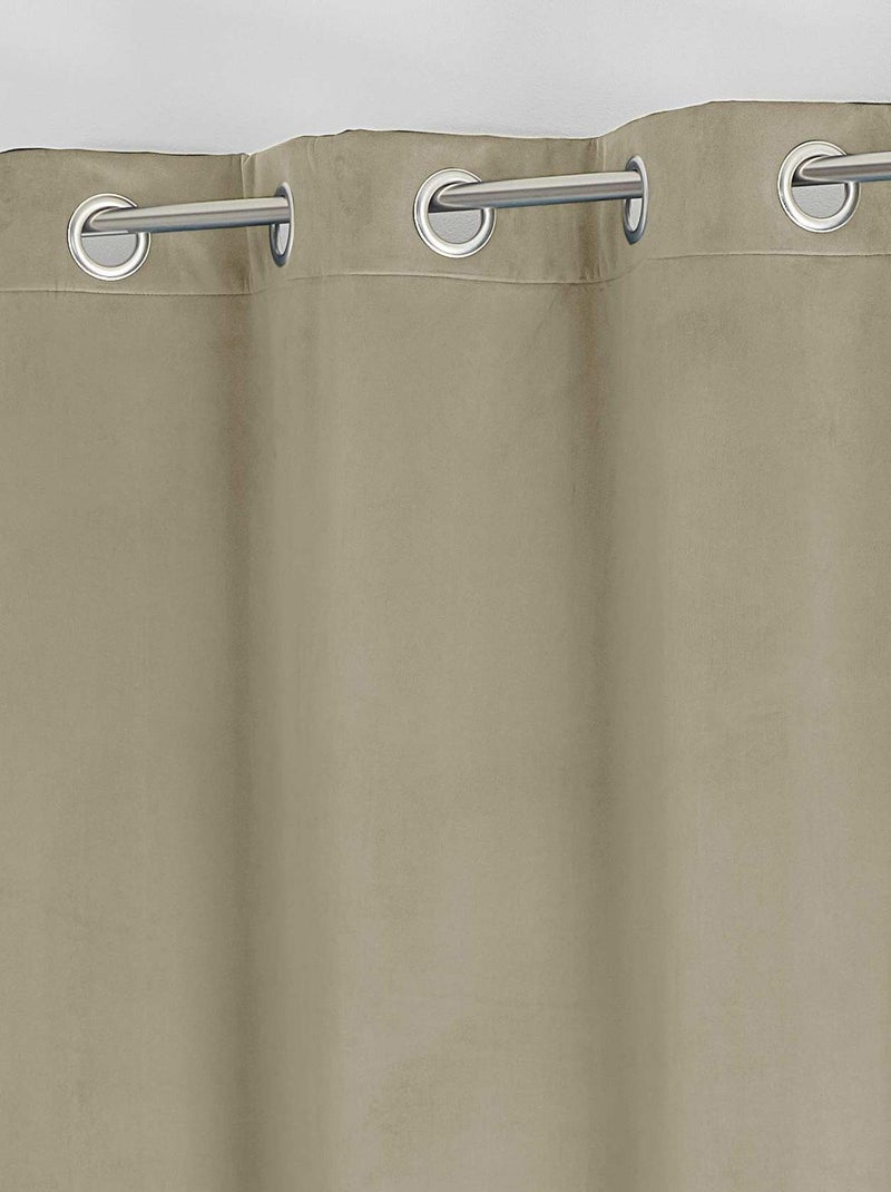 Cortina aislante y opaca de terciopelo con forro polar Beige - Kiabi