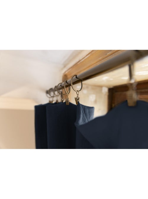 Cortina ajustable + 8 anillas con pinza – gasa de algodón – gaïa - Kiabi Cortina ajustable + 8 anillas con pinza – gasa de algodón – gaïa - Kiabi