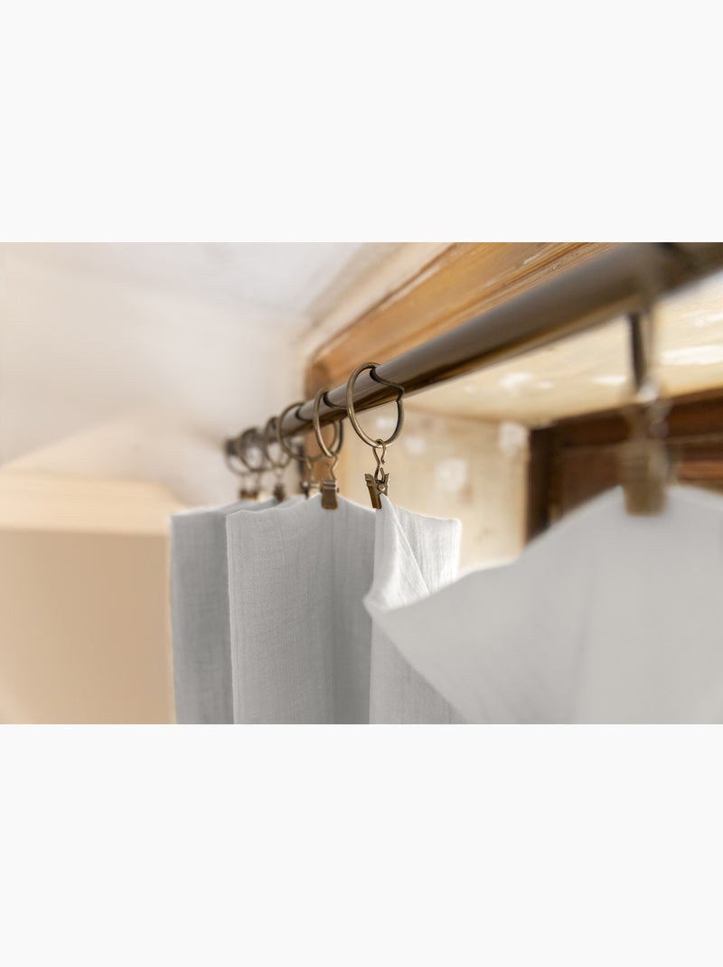 Cortina ajustable + 8 anillas con pinza – gasa de algodón – gaïa Gris - Kiabi