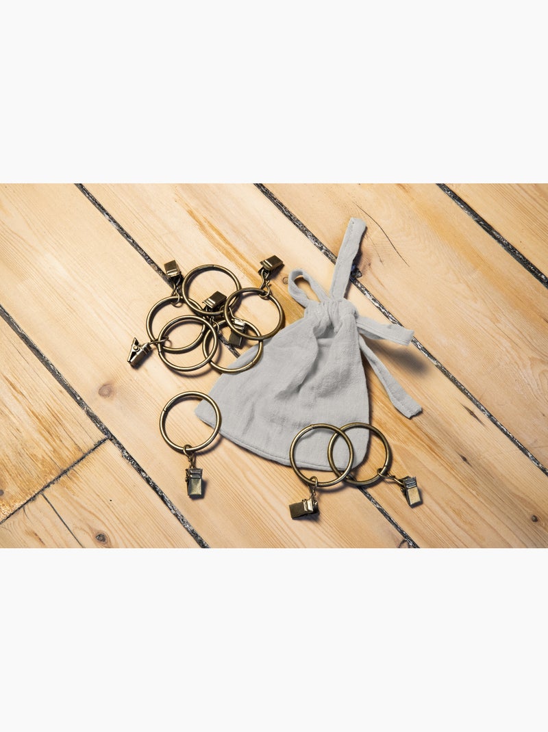 Cortina ajustable + 8 anillas con pinza – gasa de algodón – gaïa Gris - Kiabi