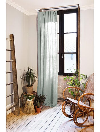 Cortina ajustable + 8 anillas con pinza – gasa de algodón – gaïa