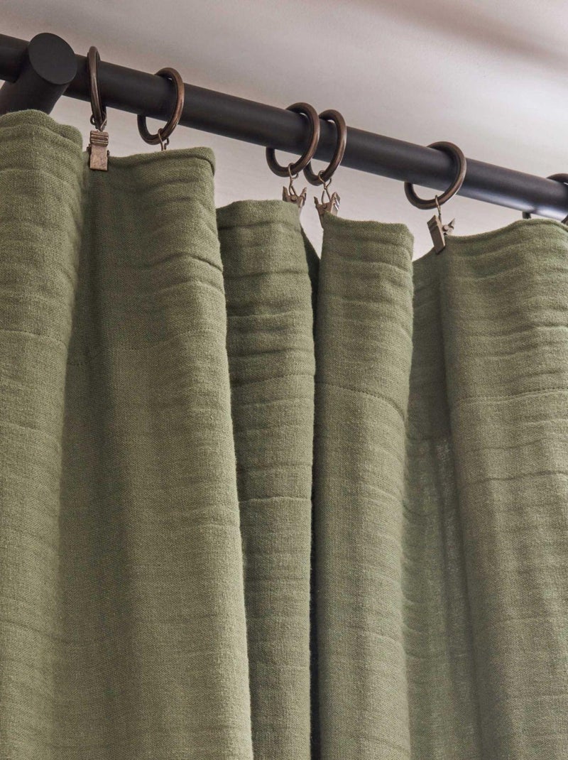 Cortina ajustable de gasa de algodón con acabado de abejorro Caqui - Kiabi