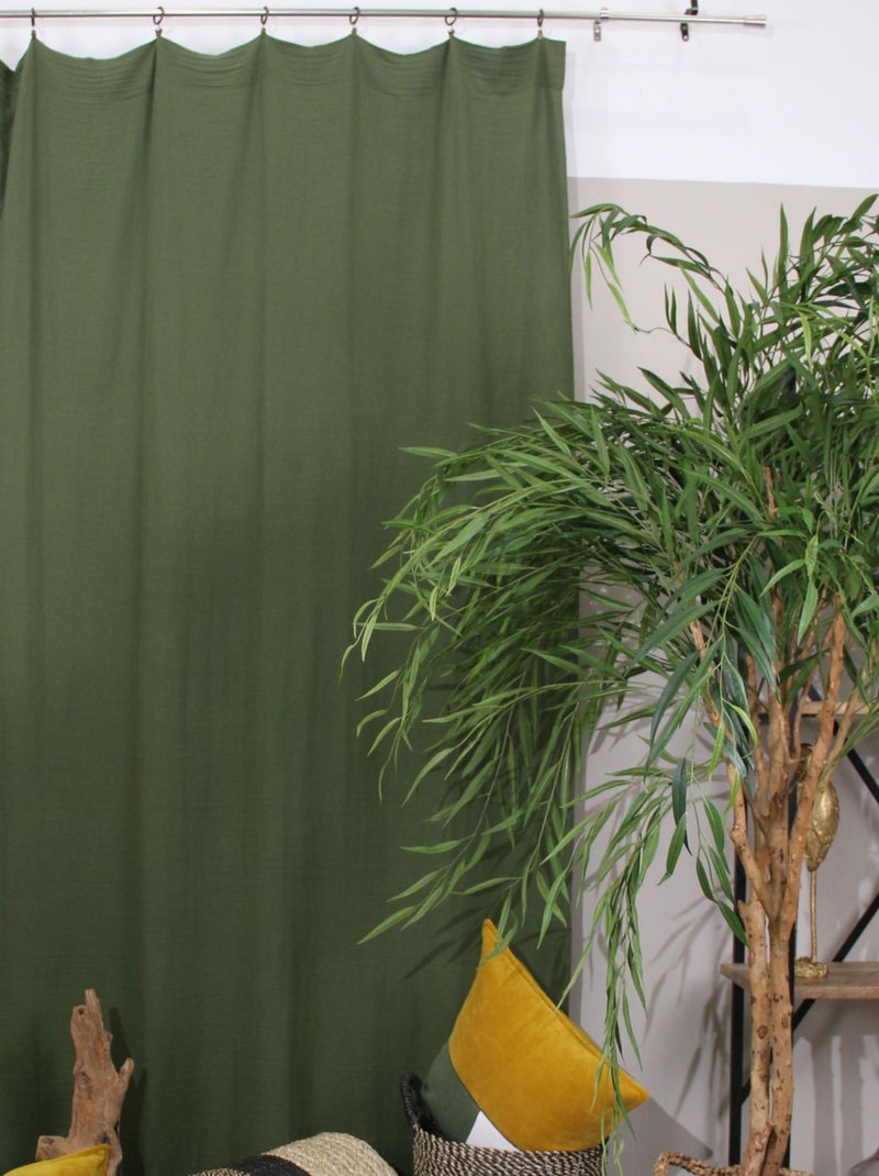 Cortina ajustable de gasa de algodón con acabado de abejorro Caqui - Kiabi