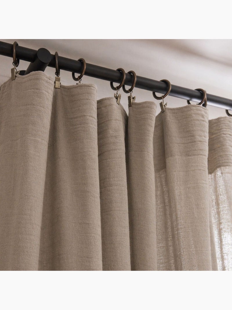 Cortina ajustable de gasa de algodón con acabado de abejorro Madera natural - Kiabi