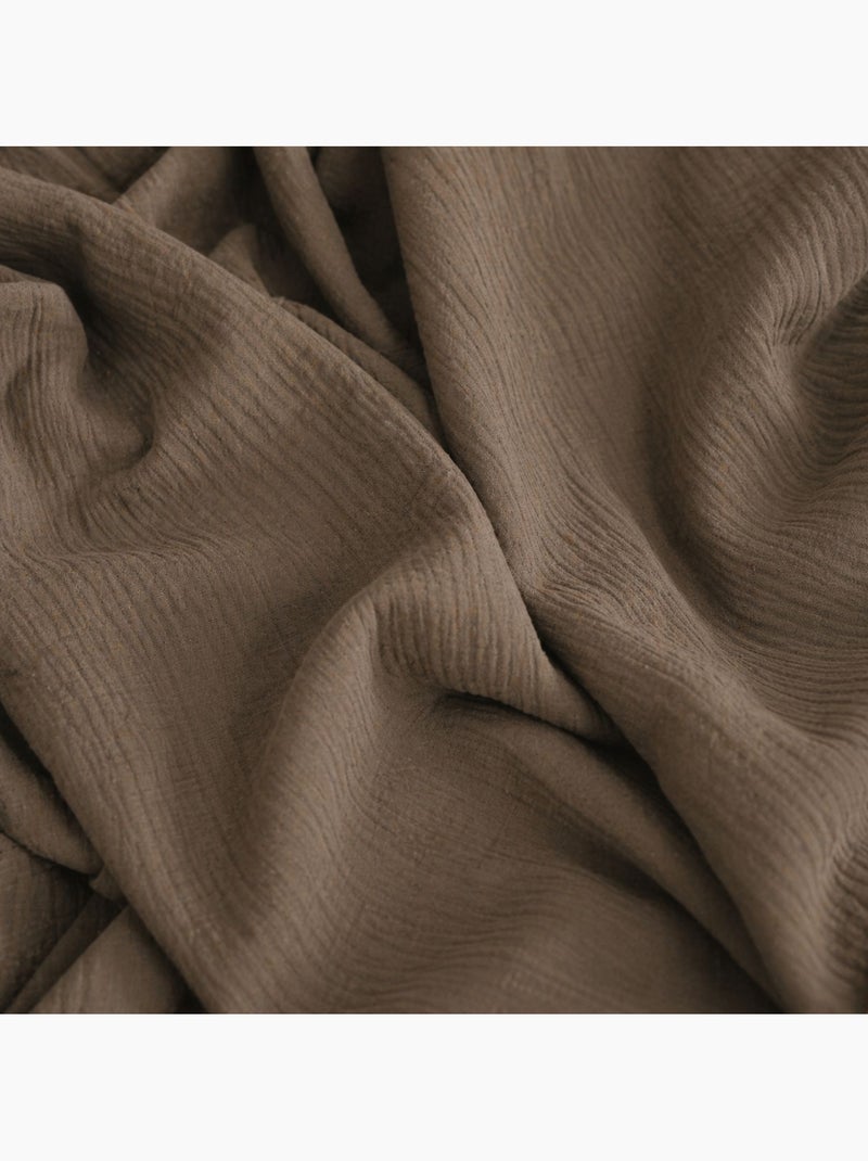 Cortina ajustable de gasa de algodón con acabado de abejorro Taupe - Kiabi