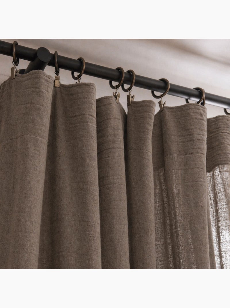 Cortina ajustable de gasa de algodón con acabado de abejorro Taupe - Kiabi