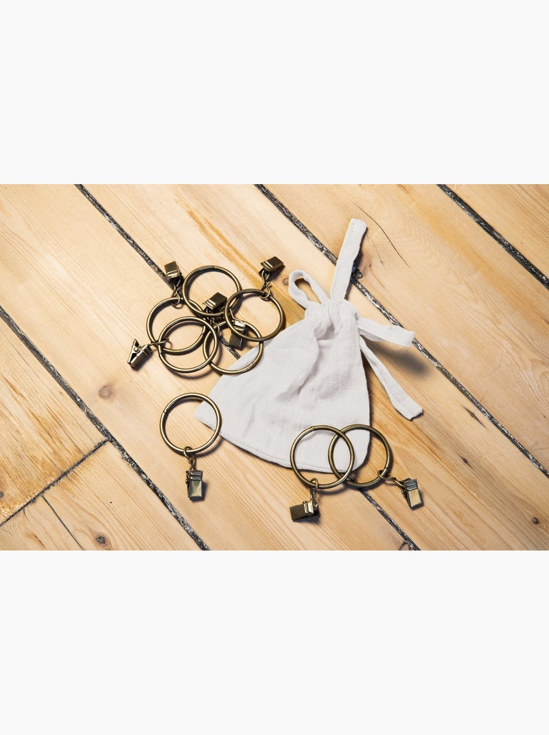 Cortina ajustable doble gasa de algodón con 8 anillas con pinza gaïa – altura modulable Blanco - Kiabi