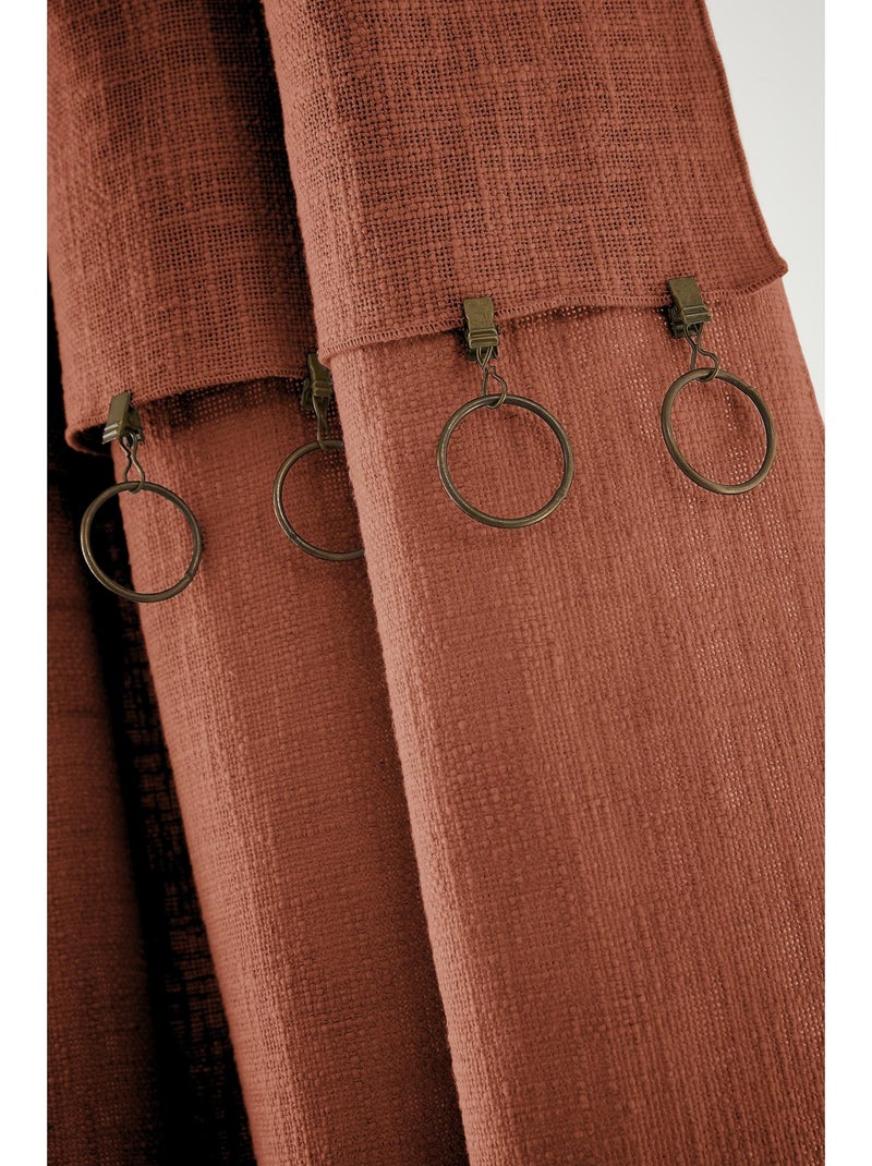Cortina ajustable sixtine – algodón flameado- sixtine Terracota - Kiabi