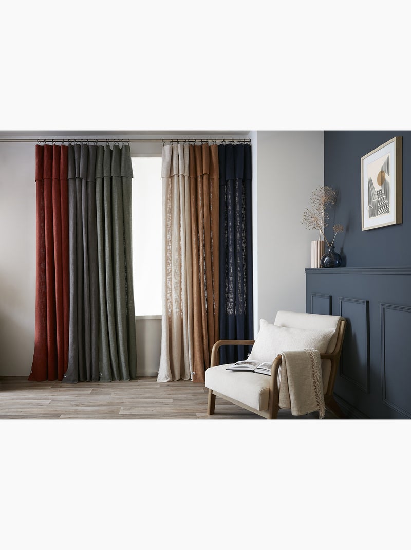 Cortina ajustable sixtine – algodón flameado- sixtine Terracota - Kiabi