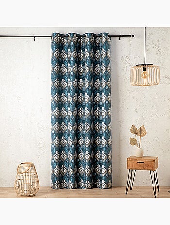 Cortina art déco efecto terciopelo con ojales