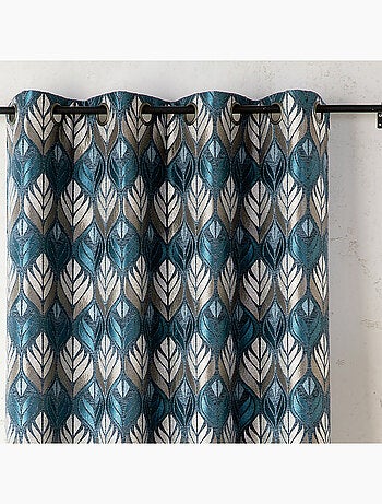 Cortina art déco efecto terciopelo con ojales