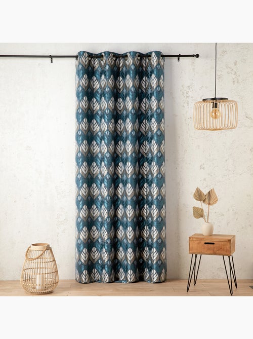 Cortina art déco efecto terciopelo con ojales - Kiabi