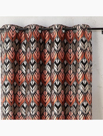 Cortina art déco efecto terciopelo con ojales