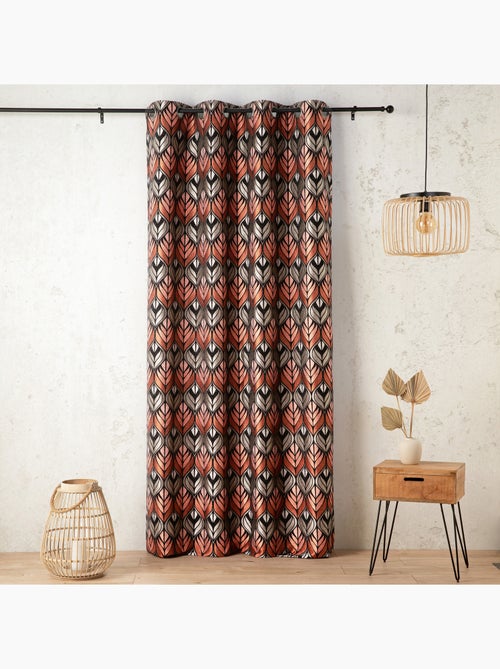 Cortina art déco efecto terciopelo con ojales - Kiabi