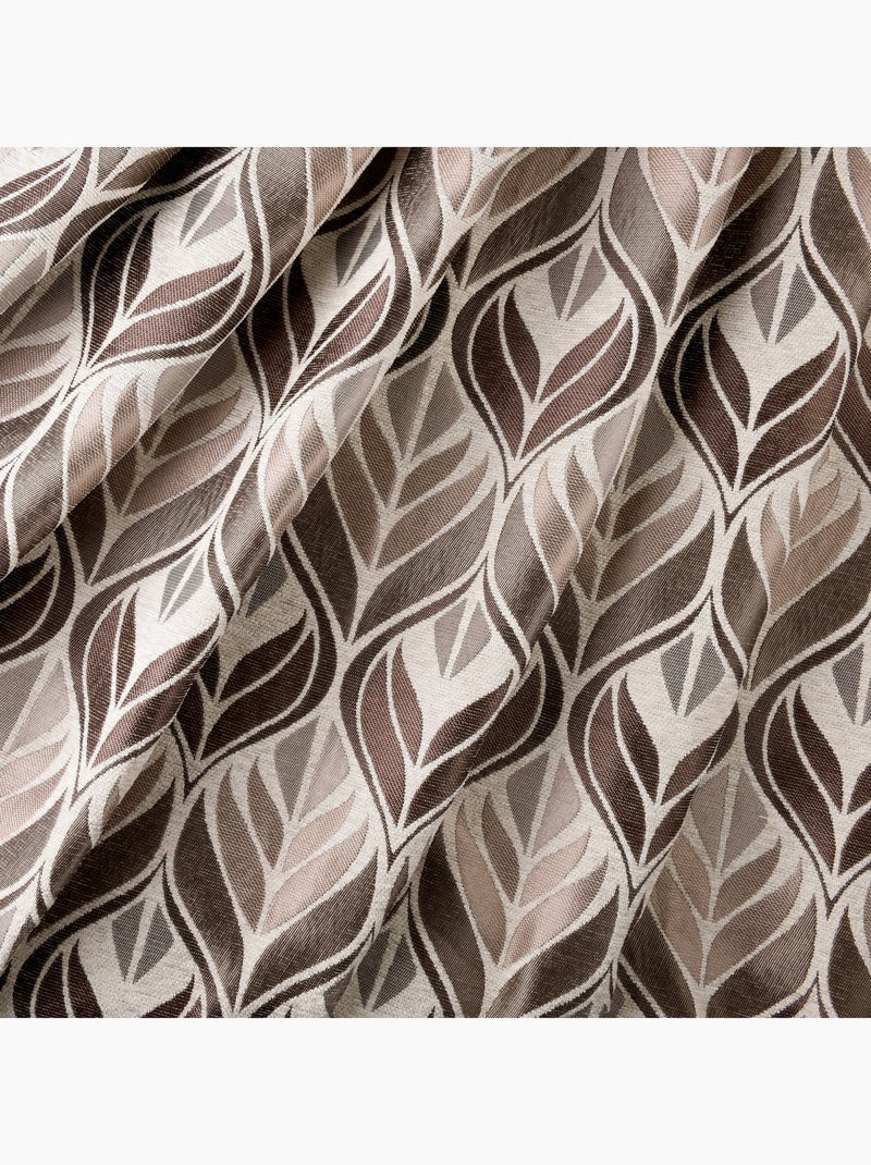 Cortina art déco efecto terciopelo con ojales Taupe - Kiabi