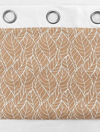 Cortina bi material con lona de yute estampada