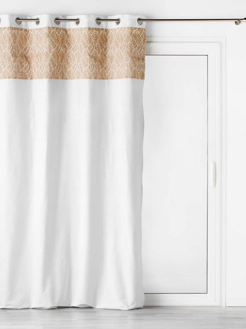 Cortina bi material con lona de yute estampada - Kiabi