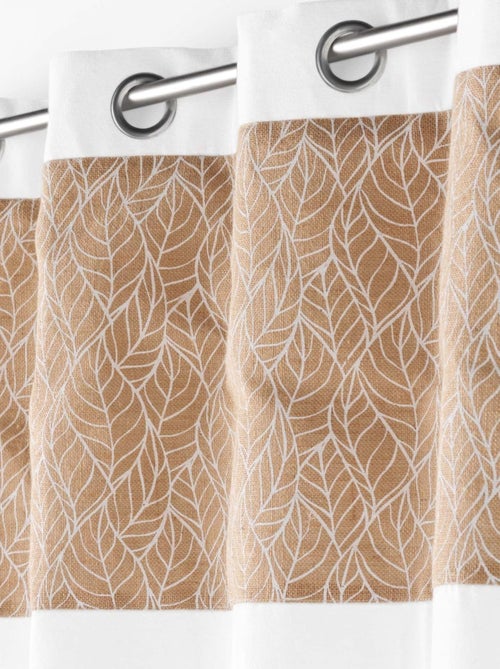 Cortina bi material con lona de yute estampada - Kiabi