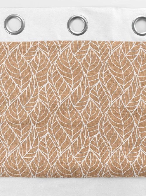Cortina bi material con lona de yute estampada - Kiabi