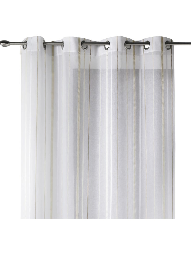 Cortina blanca con rayas tono sobre tono Beige - Kiabi